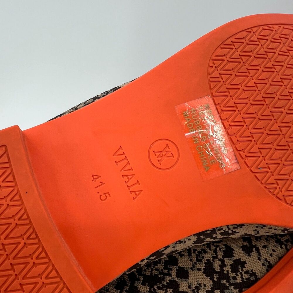 VIVAIA Knit Chelsea Ankle Boots Snakeskin Print Orange Sole EU 41.5 US 10 - Picture 10 of 10